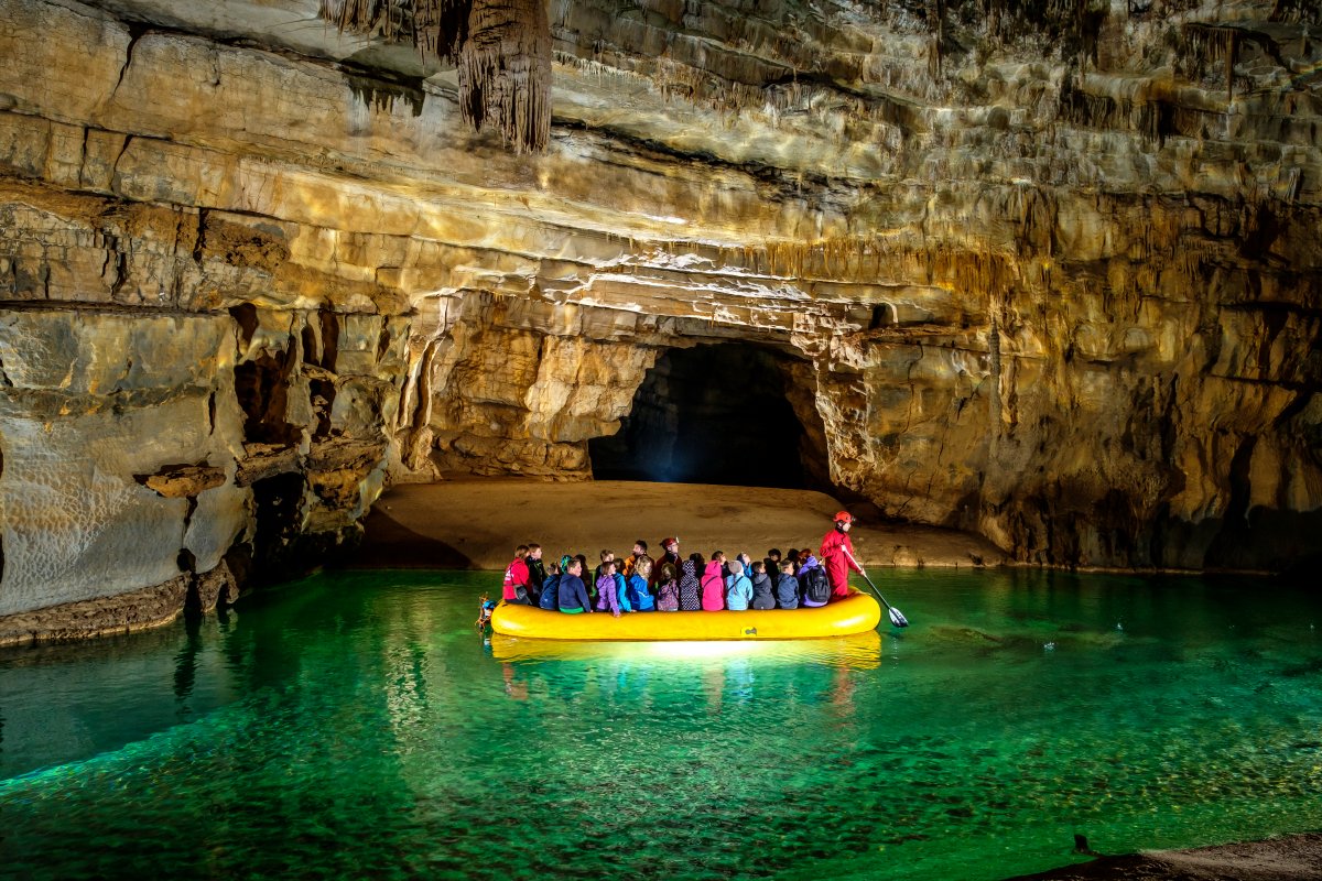 this boat ride is the last bit of the Krizna cave tour.. photo by Peter Gedei this boat ride is the last bit of the Krizna cave tour.. photo by Peter Gedei