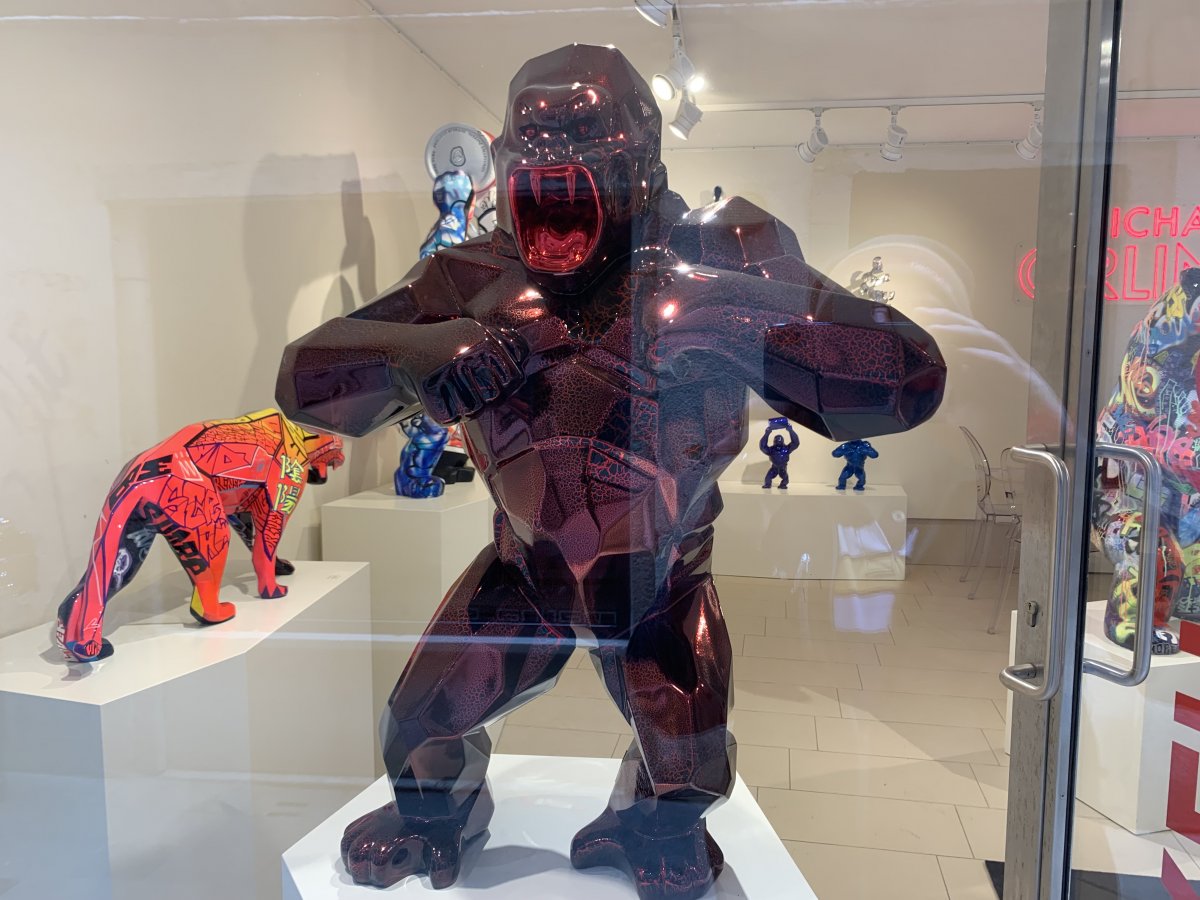 we found this ferocious glass gorilla in a shopfront in Venice.. we found this ferocious glass gorilla in a shopfront in Venice..