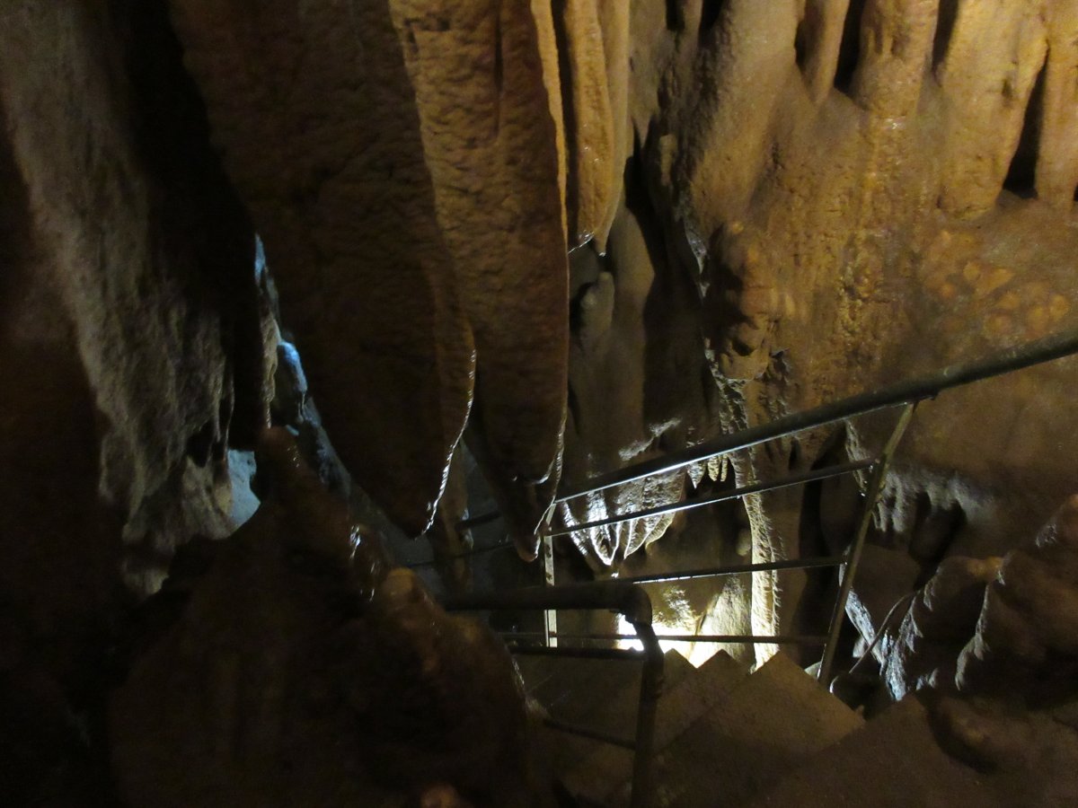 You actually need to duck under this cave curtain on the Pekel cave tour.. You actually need to duck under this cave curtain on the Pekel cave tour..