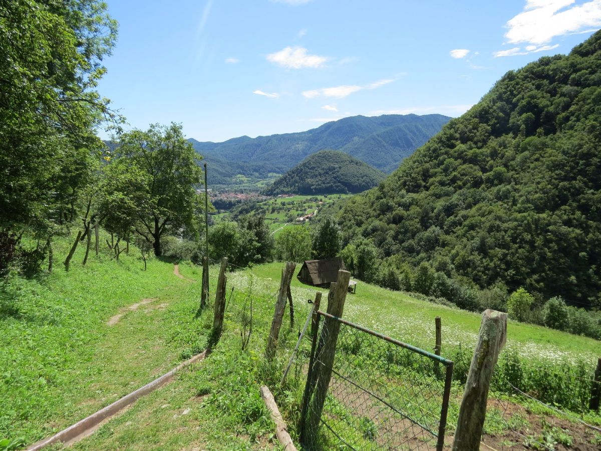 view down to Tolmin on the way to the secret mountain cafe.. view down to Tolmin on the way to the secret mountain cafe..