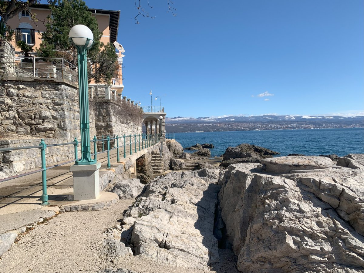 there was even some rare snow on the peaks of the hills above Rijeka..