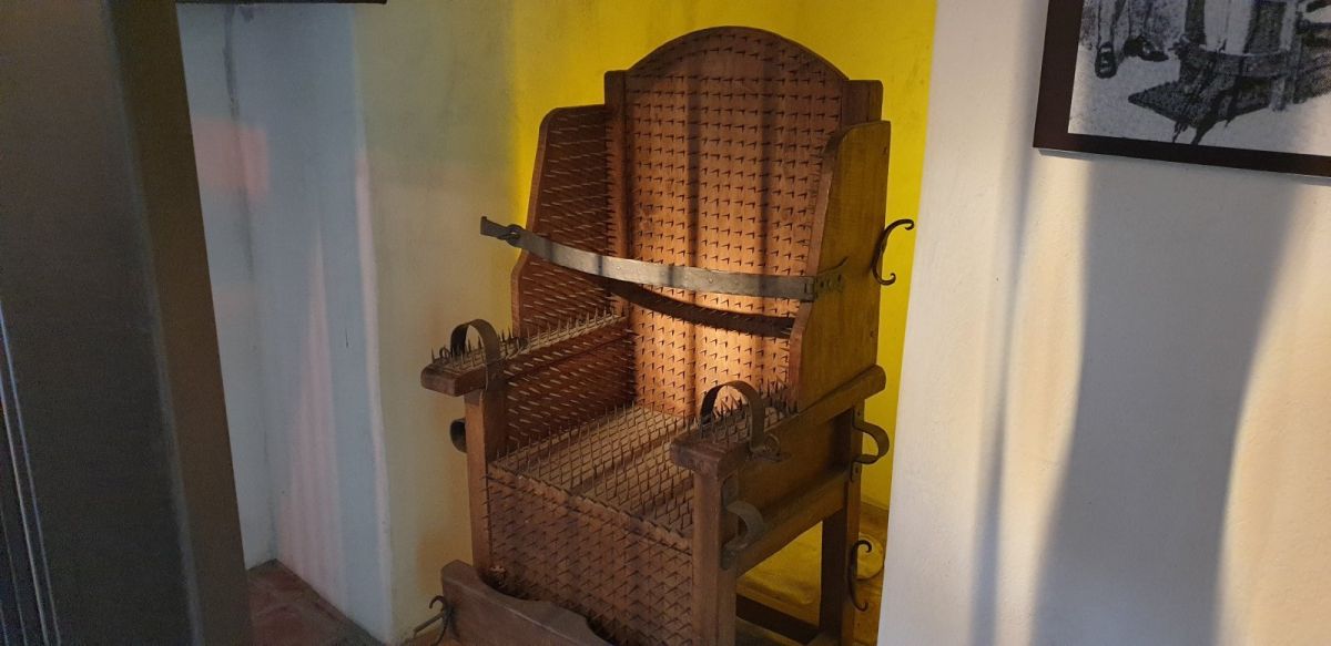 an uncomfortable chair in the tower of torture..