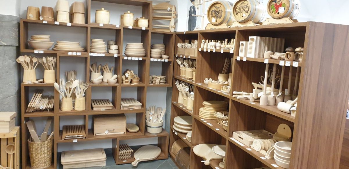 the shop is packed with locally made, high quality wooden Slovenian gifts..
