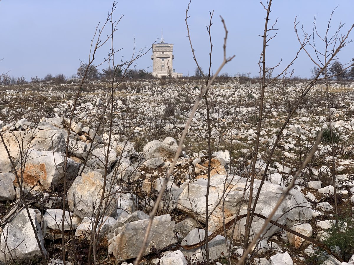 this is the perfect place for a war memorial, the beautiful but brutal Karst terrain is a right in your face..