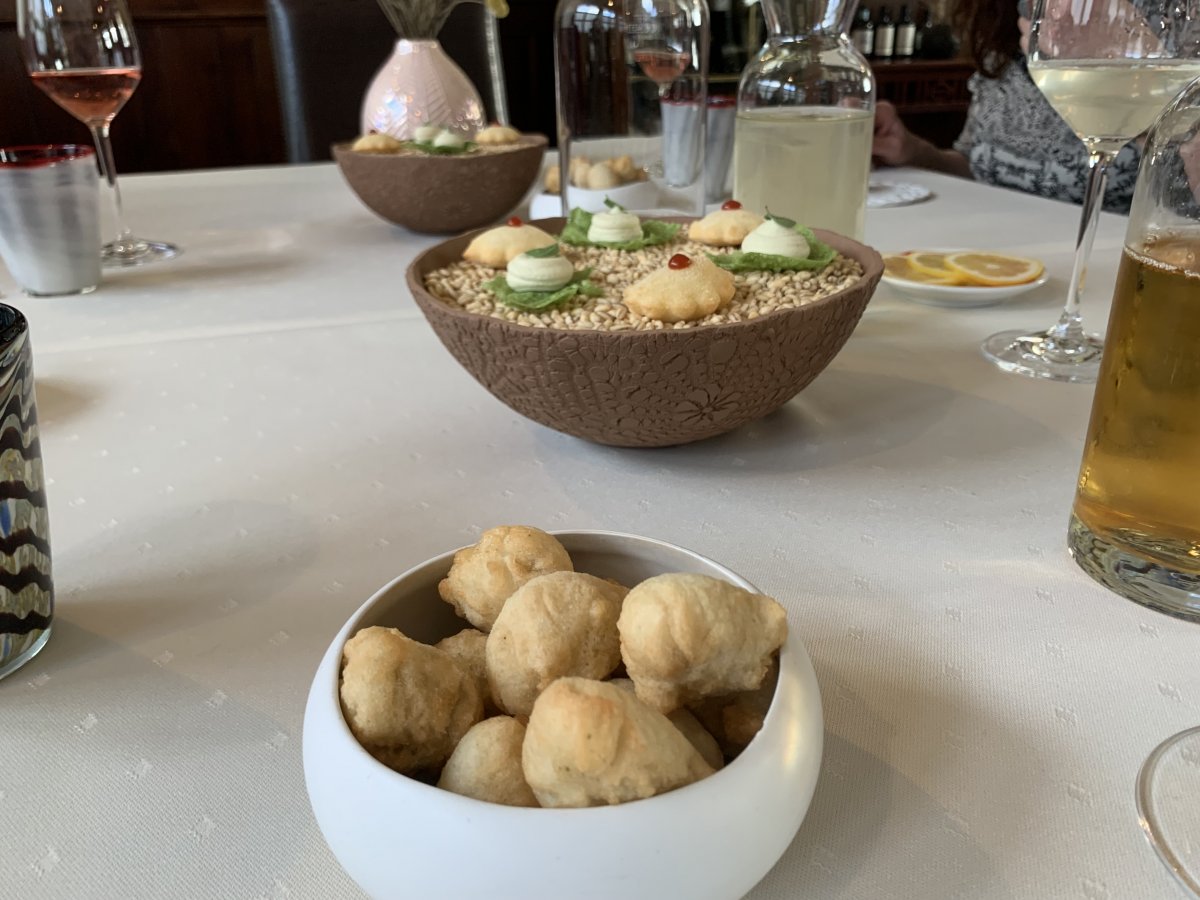 Creative local starters at a Michelin in the Brkini mini region.. Creative local starters at a Michelin in the Brkini mini region..