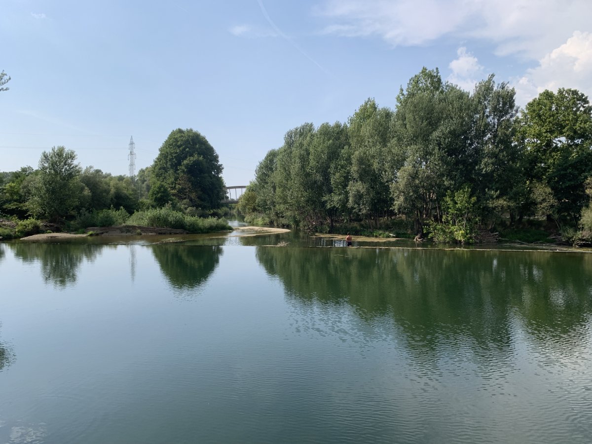 a swimming pool in a river.. a swimming pool in a river..