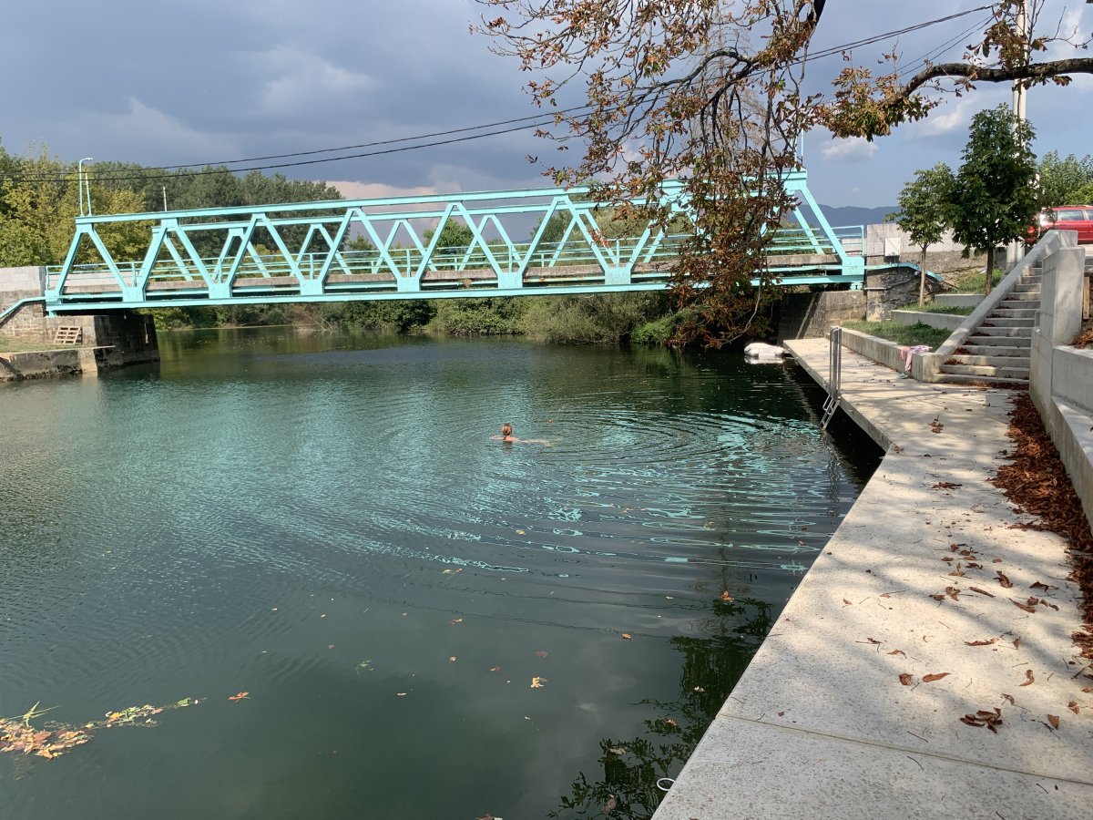 Having a dip on a hot summer's day with a storm approaching.. Having a dip on a hot summer's day with a storm approaching..