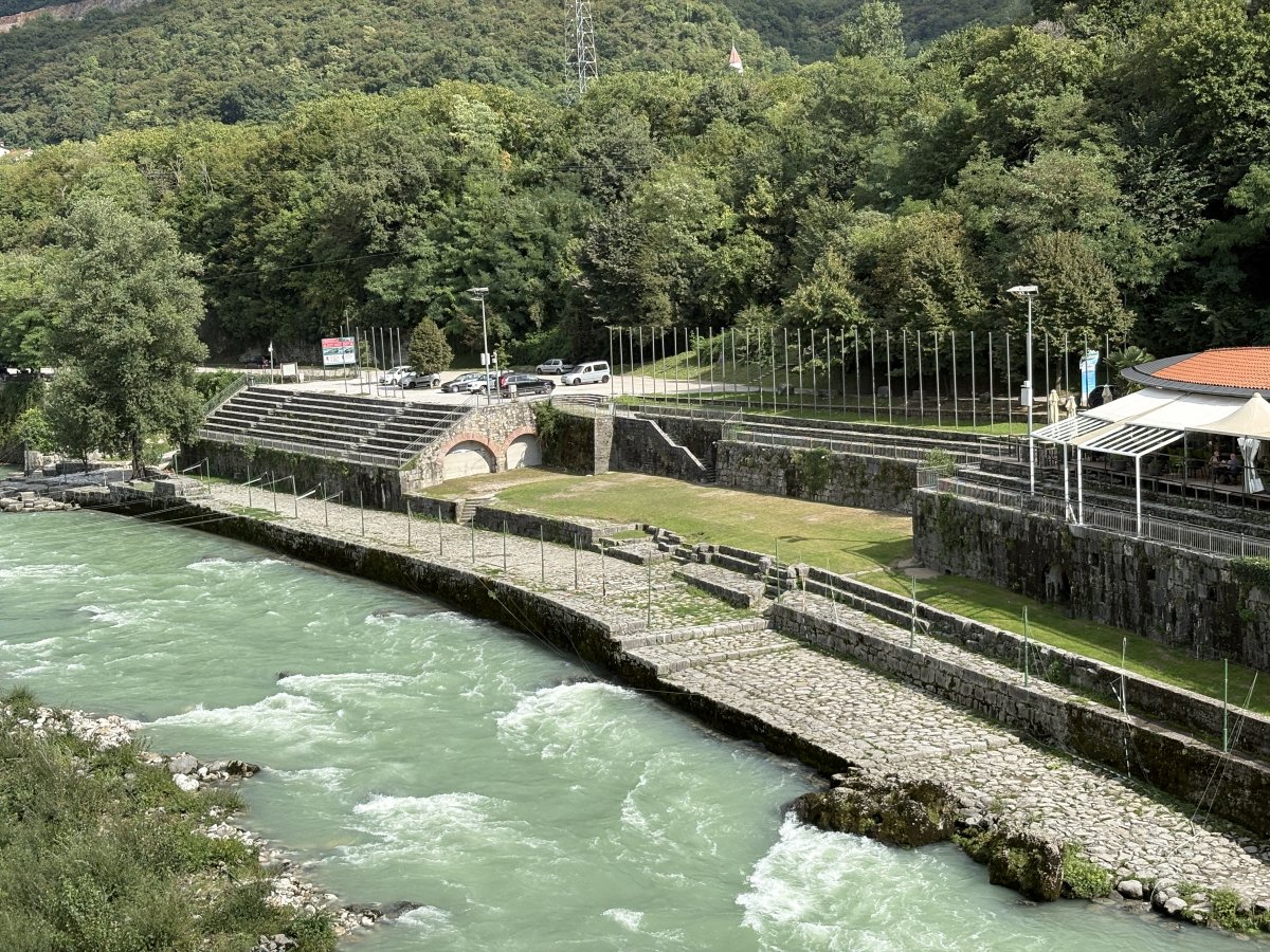 This is the Soca Aqua Park and maybe you could park over there and start the ride from here..