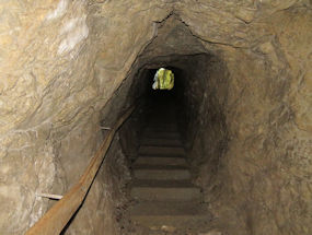 cave tunnel at tolmin gorge slovenia