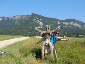 one of slovenia's famous wooden men